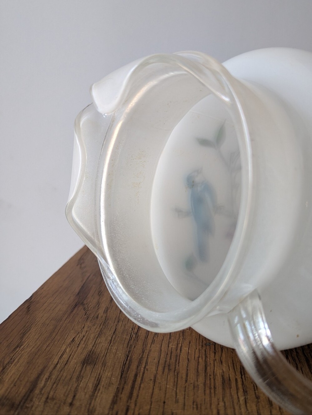 Vintage 1950s Bartlett Collins Birds Frosted Glass Pitcher - Feathered Friends - Picture 10 of 17
